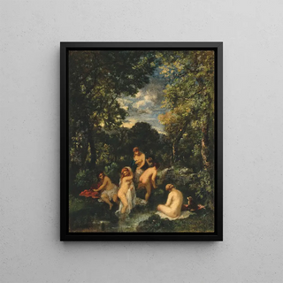 NarcisseVirgile Diaz de La Pea - Bathers in a forest stream.webp