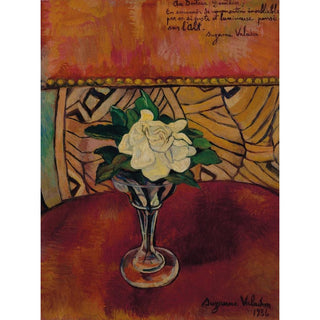 Nature Morte à la Rose Blanche - Suzanne Valadon | Reproduction Tableau Décoration murale affiche copie