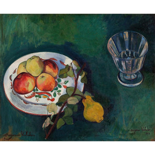 Nature morte avec fruits et verre - Suzanne Valadon | Reproduction Tableau Décoration murale affiche copie