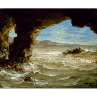 Naufrage sur la côte - Eugène Delacroix | Reproduction Tableau Décoration murale affiche copie