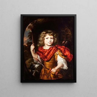 Nicolaes Maes - Portrait of a Boy with a Bow and a Dog Amor.webp