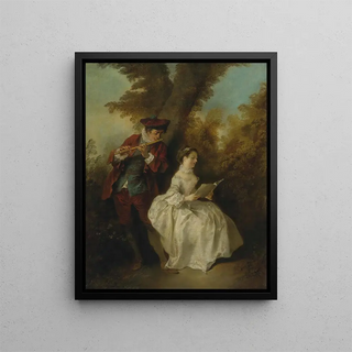 Nicolas Lancret - le Duo a Young Man Playing The Flute And a Young Woman Singing In a Landscape.webp