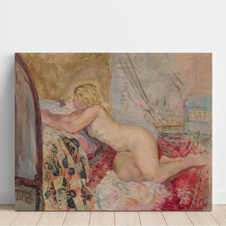 Nu allongé contre un lit Marinette - Henri Lebasque | Reproduction Tableau Décoration murale affiche copie