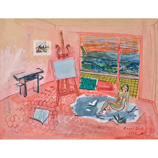 Nu dans l'Atelier Rouge de Vence - Raoul Dufy | Reproduction Tableau Décoration murale affiche copie