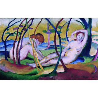 Nus sous les arbres - Franz Marc | Reproduction Tableau Décoration murale affiche copie