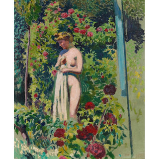 Nymphe aux Fleurs Nu à la Draperie, dans le Jardin - Maurice Denis | Reproduction Tableau Décoration murale affiche copie