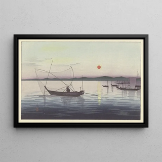 Ohara Koson - Boats and Setting Sun.webp