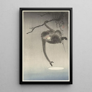 Ohara Koson - Monkey and reflection of the moon.webp