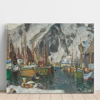 Parmi les bateaux de pêche à Svolvær, étude des Lofoten - Anna Boberg | Reproduction Tableau Décoration murale affiche copie
