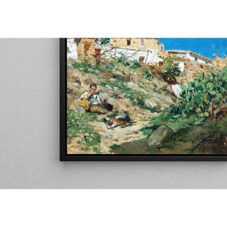 Paysage avec personnage à Sagunto, Valence - Joaquín Sorolla | Reproduction Tableau Décoration murale affiche copie
