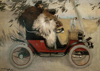 Ramn Casas - Ramon Casas And Pere Romeu In An Automobile.webp