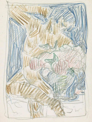 Reijer Stolk - Zittende naakte figuur naast een vaas met bloemen.webp