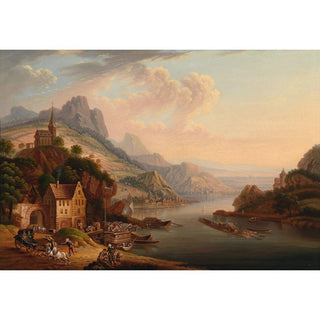 Rheinlandschaft - Christian Georg Schütz the Elder | Reproduction Tableau Décoration murale affiche copie