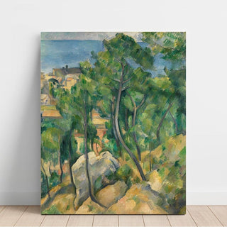Rochers, pins et mer à l'Estaque - Paul Cézanne | Reproduction Tableau Décoration murale affiche copie