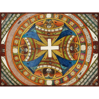 Roosali von Indien; Roosali von Rußland; Roosali von China; Und Roosali von Jappan im Skt. Adolf-Roosa-Gaarta 1922 - Adolf Wölfli | Reproduction Tableau Décoration murale affiche copie