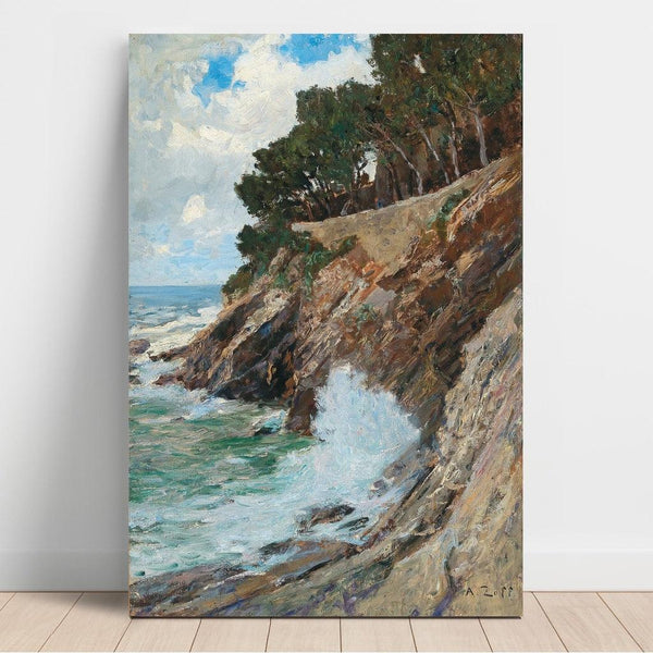 Maalauksen jäljennös Scène sur la côte de Nervi - Alfred Zoff