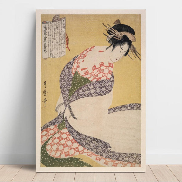 Maalauksen jäljennös Shira-uchikake - Le surcot blanc - Kitagawa Utamaro