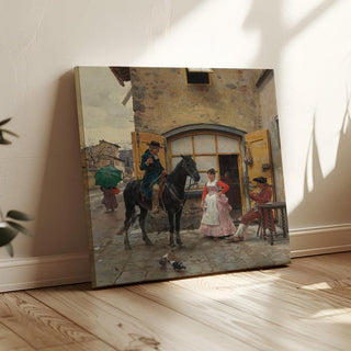 Stopping for a Drink - Raffaello Sorbi | Reproduction Tableau Décoration murale affiche copie