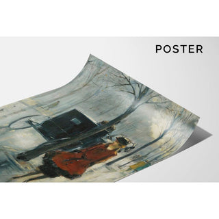 Strassenszene Mit Frau, Berlin de Lesser Ury | Reproduction Tableau Décoration murale affiche copie