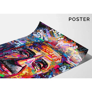 Tableau Street Art – Mosaïque Moderne d'Einstein | Affiche Portrait Typographique Colorée | Poster Urbain Pop Culture et Science