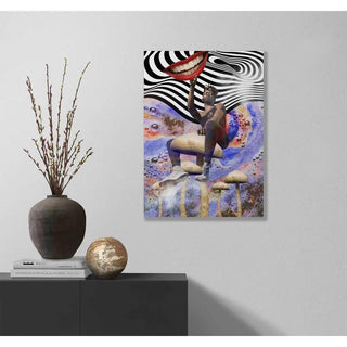 Tableau Street Art – Sérénité Psychédélique | Poster Pop Art Surréaliste avec Champignons et Spirales | Affiche Colorée Inspirée du Rêve