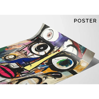 Tableau Street Art – Visage Fracturé | Poster Abstrait Urbain Multicolore | Affiche Moderne d’Art Contemporain Expressif