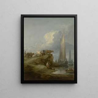 Thomas Gainsborough - Coastal Scene with Shipping and Cattle.webp