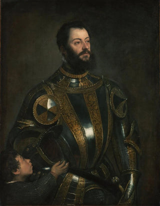 Titian - Portrait of Alfonso dAvalos Marchese del Vasto in Armor with a Page.webp