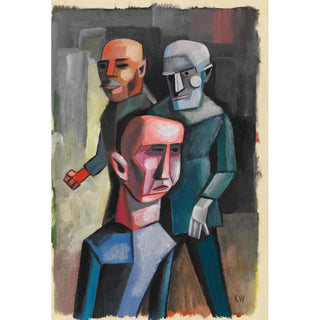 Trois hommes, sans date vers 1935 - Karl Wiener | Reproduction Tableau Décoration murale affiche copie