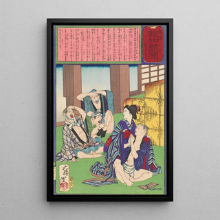 Tsukioka Yoshitoshi - The Prostitute Osai of Shiogama Rescuing a Tokyo Merchant from Gamblers.webp