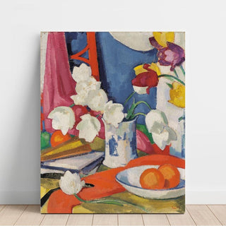 Tulipes rouges et blanches - Samuel John Peploe | Reproduction Tableau Décoration murale affiche copie