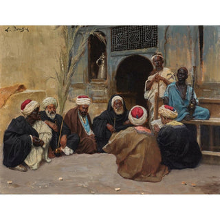 Un Conseil des sages - Ludwig Deutsch | Reproduction Tableau Décoration murale affiche copie