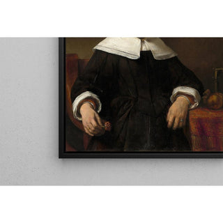 Une femme tenant une rose - Rembrandt van Rijn | Reproduction Tableau Décoration murale affiche copie