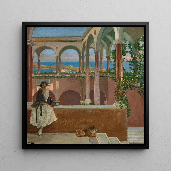 Une villa sur la Riviera - Sir John Lavery — kehystetty taideteos seinällä
