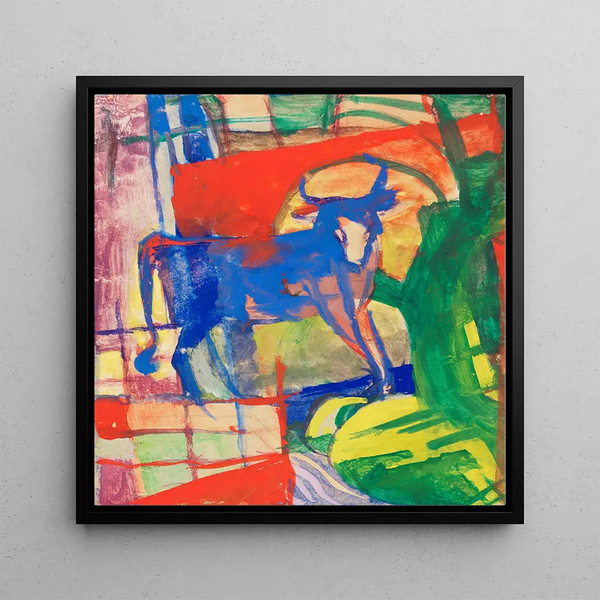 Vache bleue - Franz Marc — kehystetty taideteos seinällä