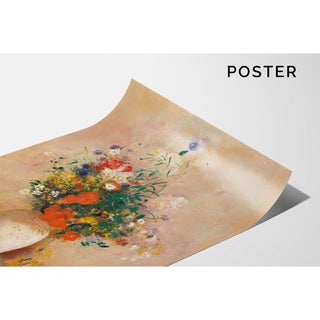 Vase de fleurs fond rose - Odilon Redon | Reproduction Tableau Décoration murale affiche copie