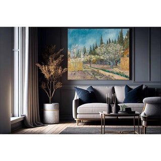 Verger bordé de cyprès - Vincent Van Gogh | Reproduction Tableau Décoration murale affiche copie