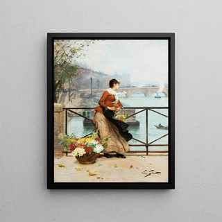 Victor Gabriel Gilbert - The Flower Vendor On The Pont Des Arts Paris.webp