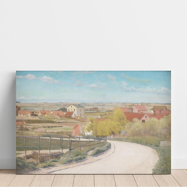 Maalauksen jäljennös Näkymä tiestä Næstvedin lähellä, Zeeland - Laurits Andersen Ring