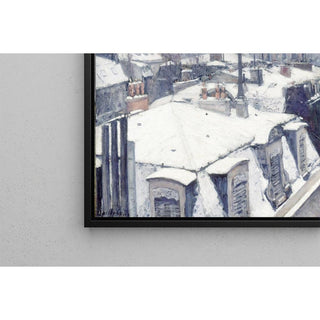 Vue de toits Effet de neige - Gustave Caillebotte | Reproduction Tableau Décoration murale affiche copie