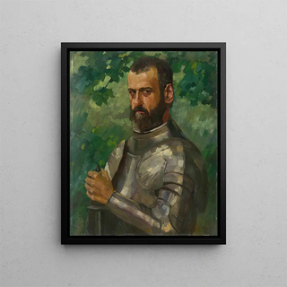 Wilhelm Trbner - Halflength Portrait of a Man in Armor.webp