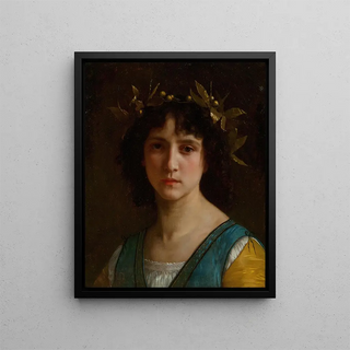 William Bouguereau - Tte dItalienne avec une couronne de laurier Head of an Italian girl with a laurel wreath.webp
