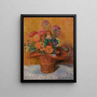 William James Glackens - Red Basket of Zinnias.webp