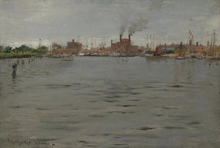 William Merritt Chase - Harbor Scene Brooklyn Docks.webp