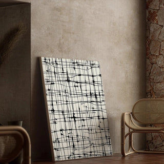 Tableau décoratif design noir et blanc - Lignes Éthérées