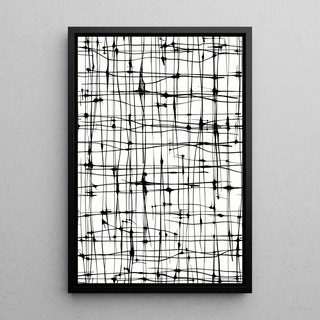 Tableau décoratif design noir et blanc - Lignes Éthérées