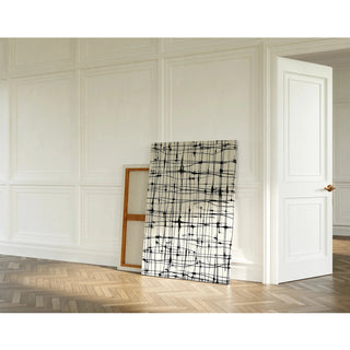 Tableau décoratif design noir et blanc - Lignes Éthérées