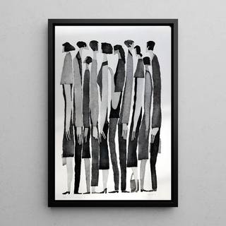 Tableau décoratif design noir et blanc - Multitude Silencieuse