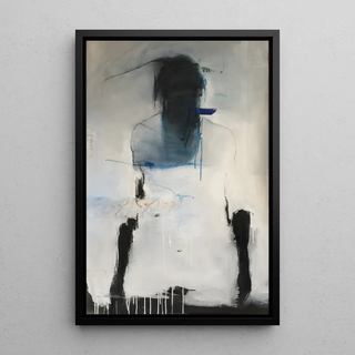 Tableau Abstrait – Silhouette en Suspens