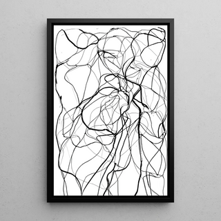 Tableau décoratif noir et blanc - Enchevêtrement Sauvage